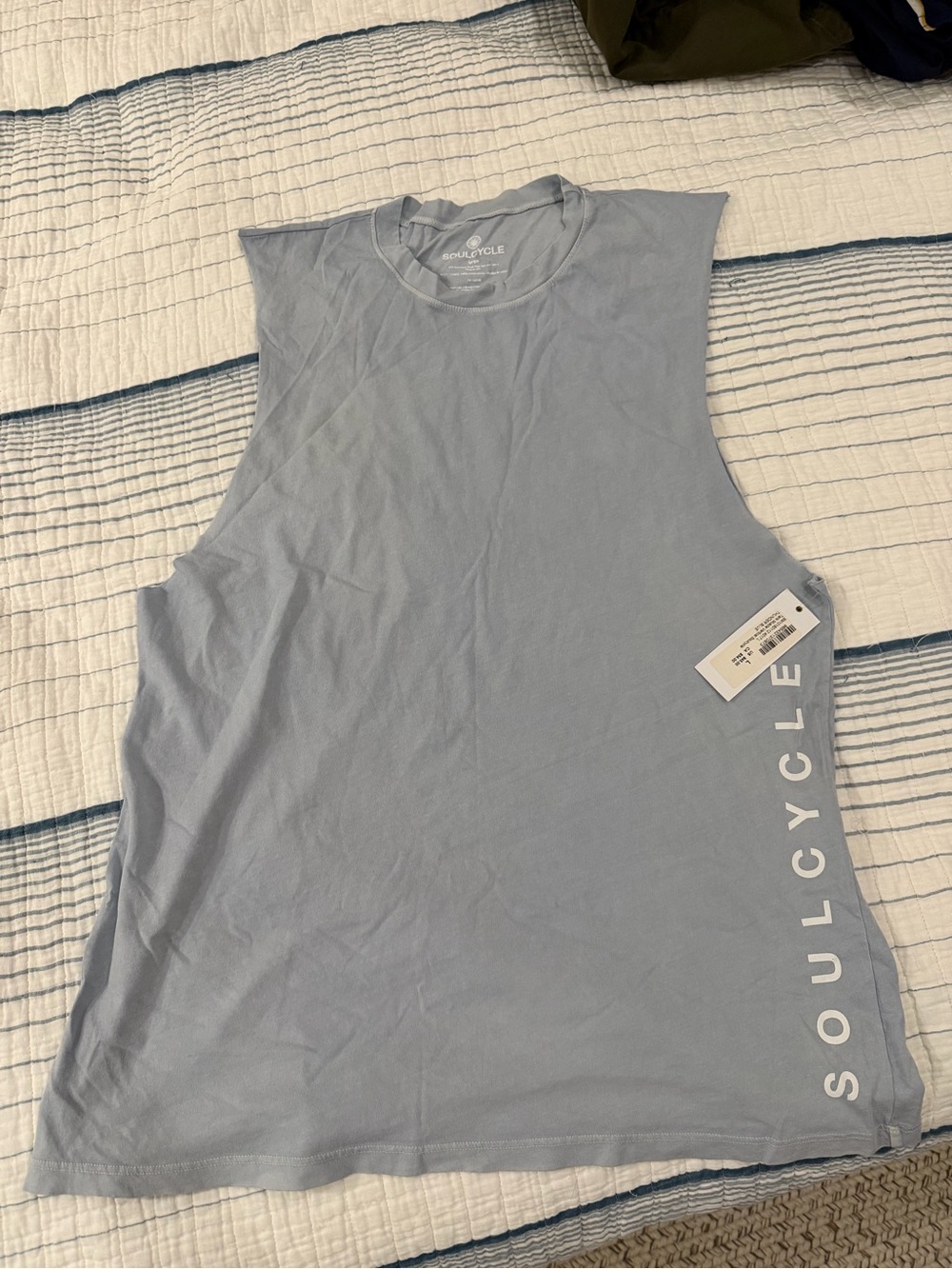 SoulCycle 100% cotton men’s  Light Blue Sleeveless Muscle Tank